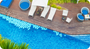 Crystal-clear pool after green pool recovery by Parks Pools